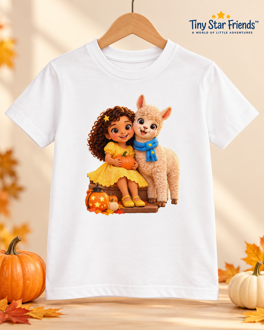 Lumi & Lala Cozy Halloween Kids’ Organic Cotton T-Shirt | Tiny Star Friends™
