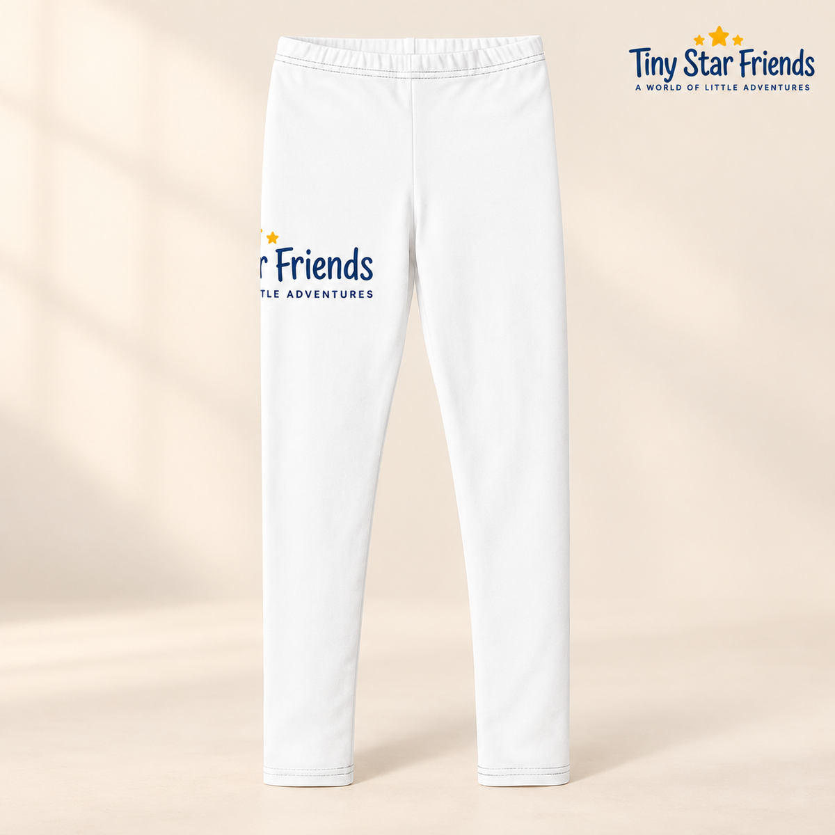 White Logo Youth Leggings | Tiny Star Friends™