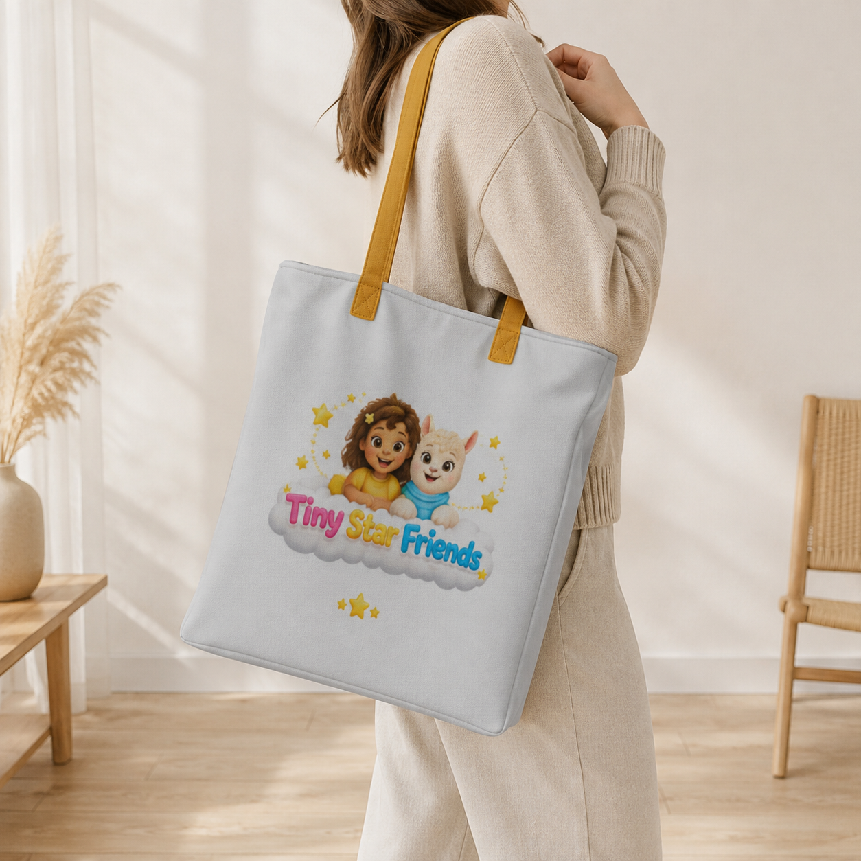 Tiny Star Friends™ Premium Tote Bag – Everyday Family Carry Bag