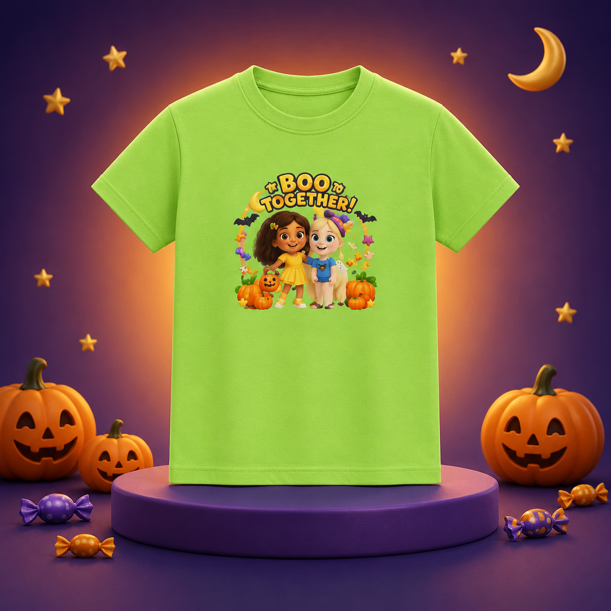 Lumi & Lala Candy Cauldron Toddler Halloween T-Shirt | 2026