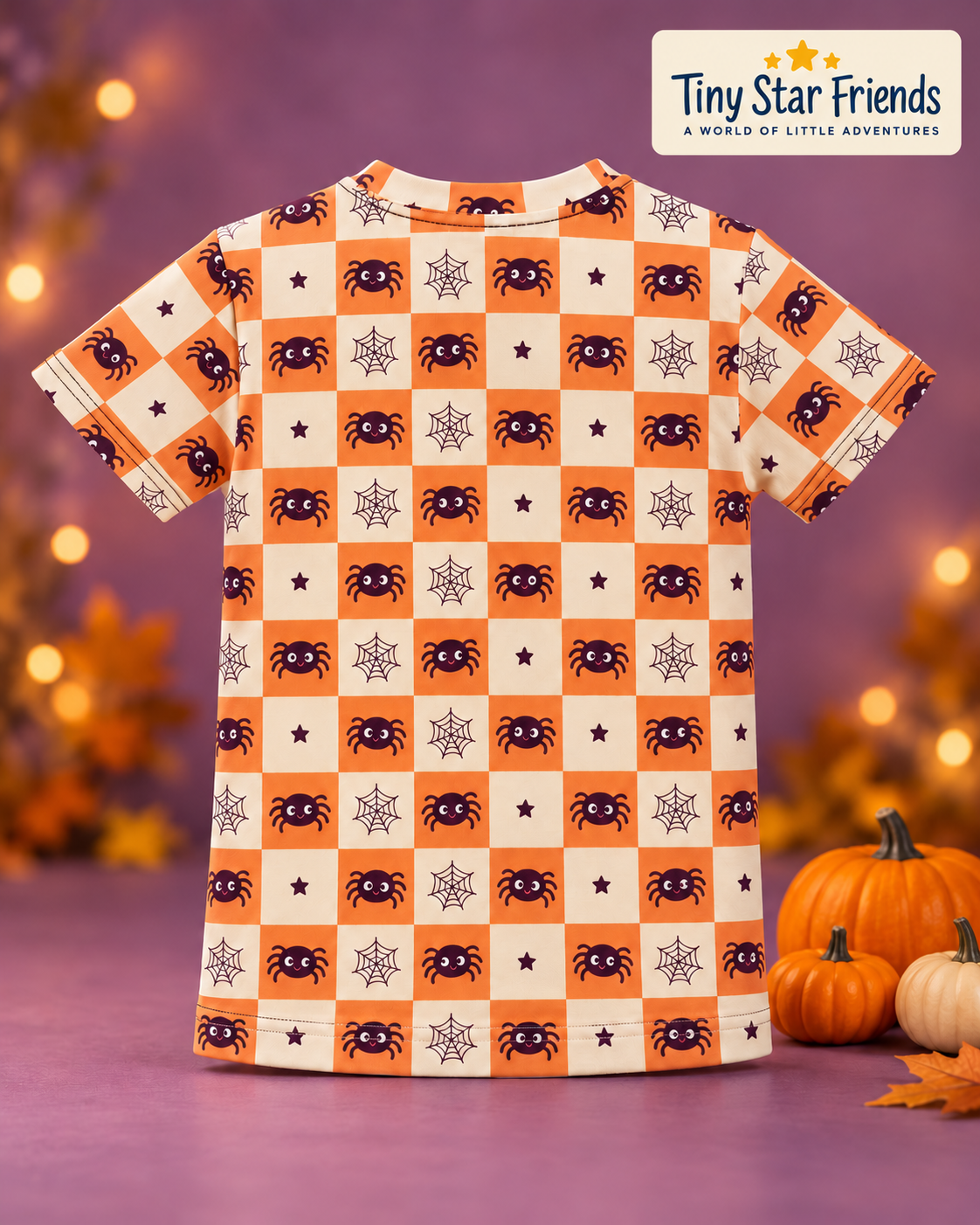 Little Spiders Halloween Kids All-Over Print T-Shirt | Tiny Star Friends™