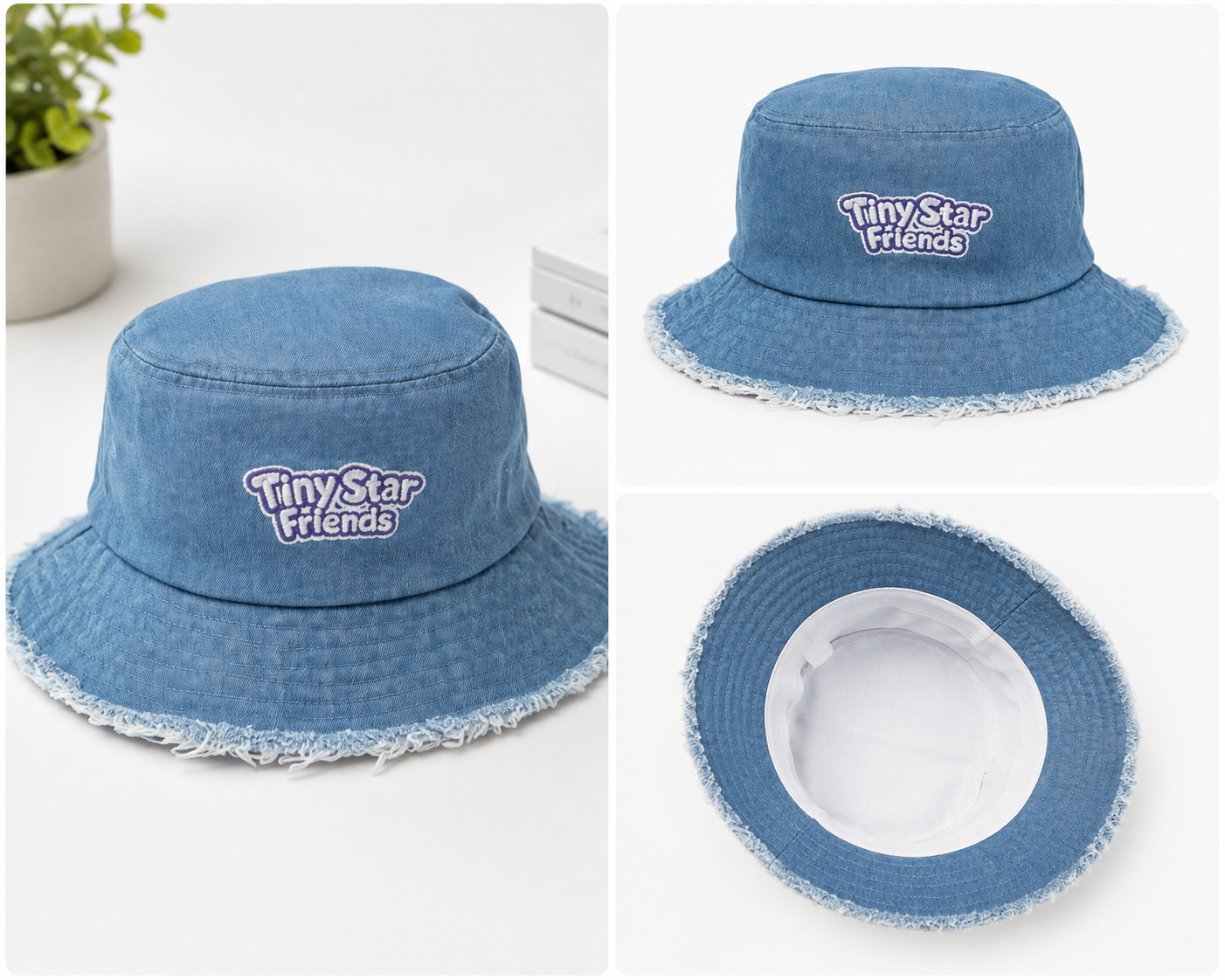 Tiny Star Friends™ Distressed Denim Bucket Hat