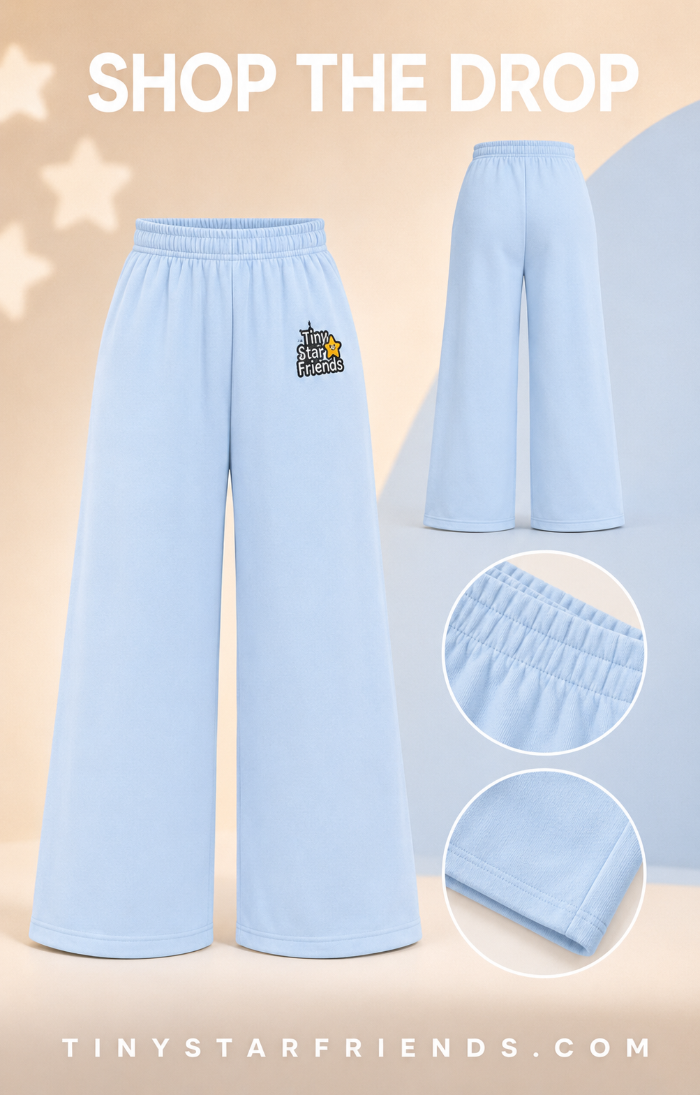 Tiny Star Friends™ Sky Dream Unisex Wide-Leg Pants