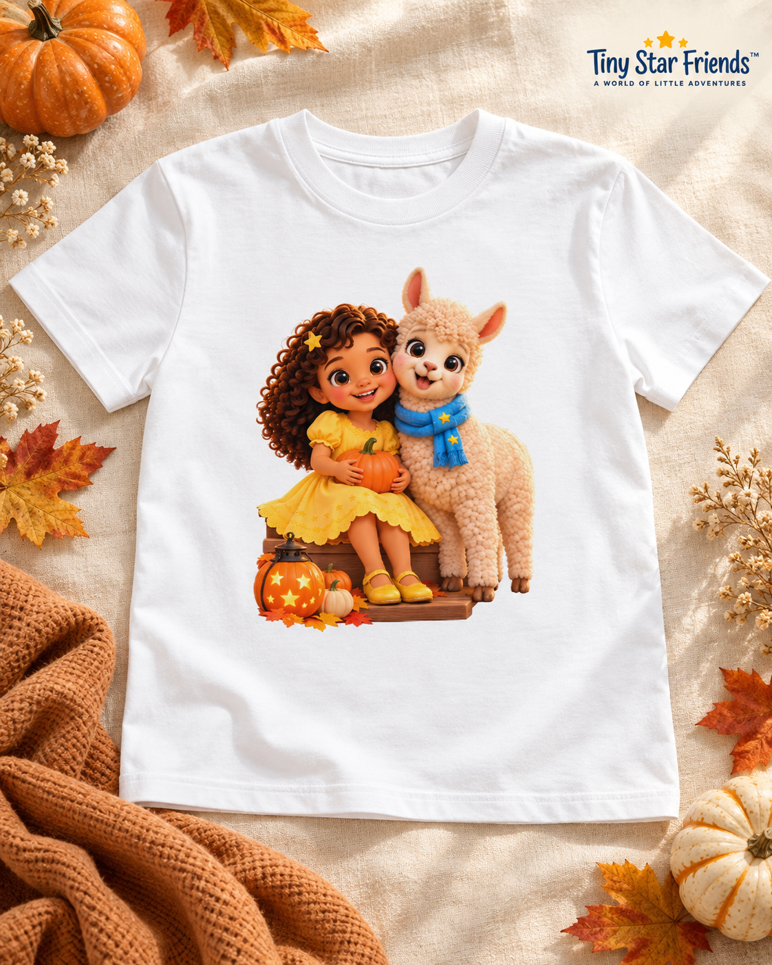 Lumi & Lala Cozy Halloween Kids’ Organic Cotton T-Shirt | Tiny Star Friends™