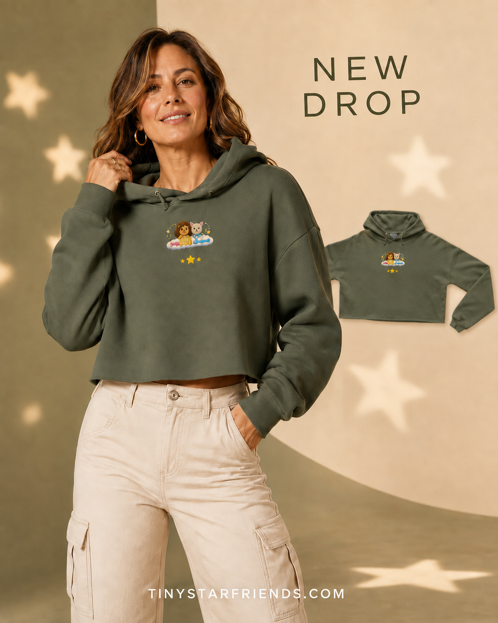 Tiny Star Friends™ Shine Together Women’s Crop Hoodie