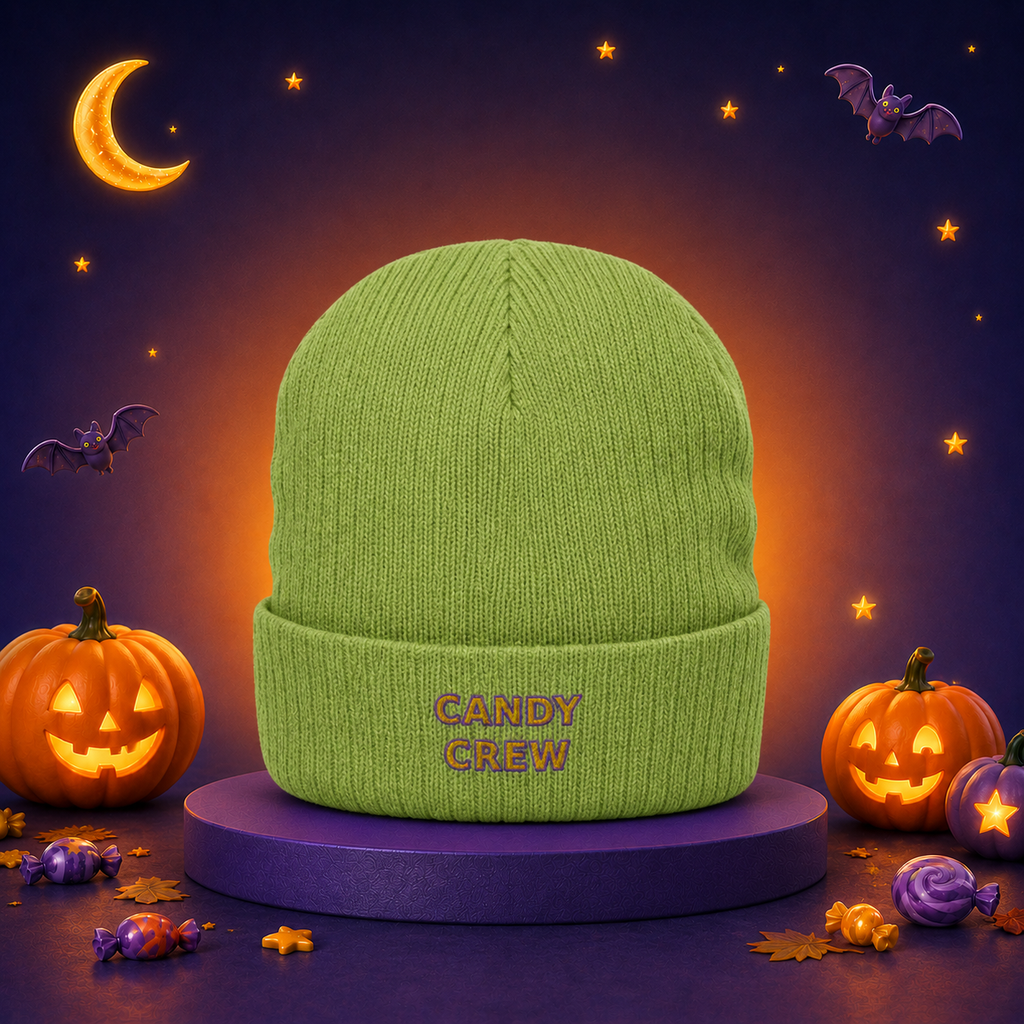 CANDY CREW 3D Puff Ribbed Knit Beanie | Halloween 2026