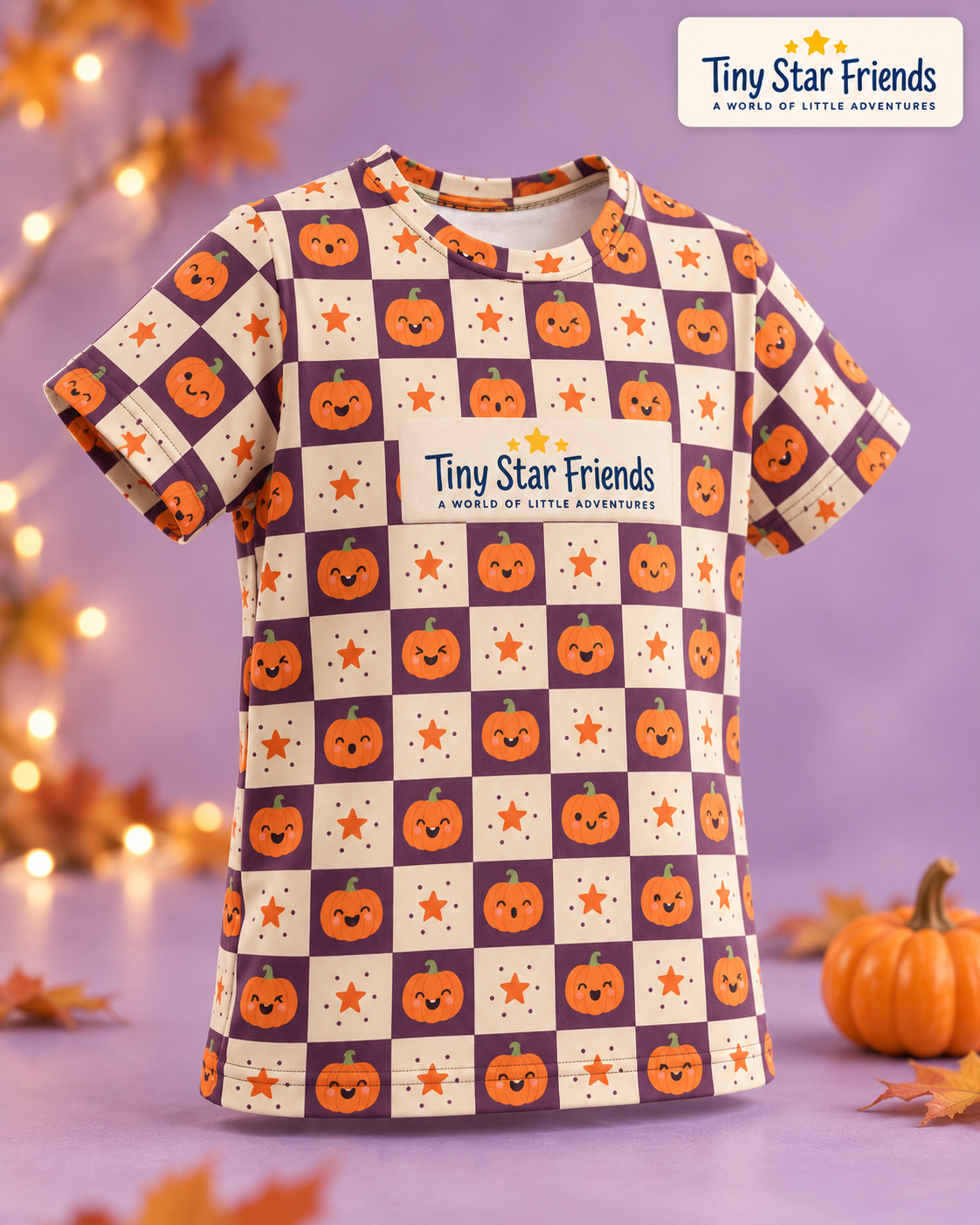 Happy Pumpkins Halloween Kids All-Over Print T-Shirt | Tiny Star Friends™