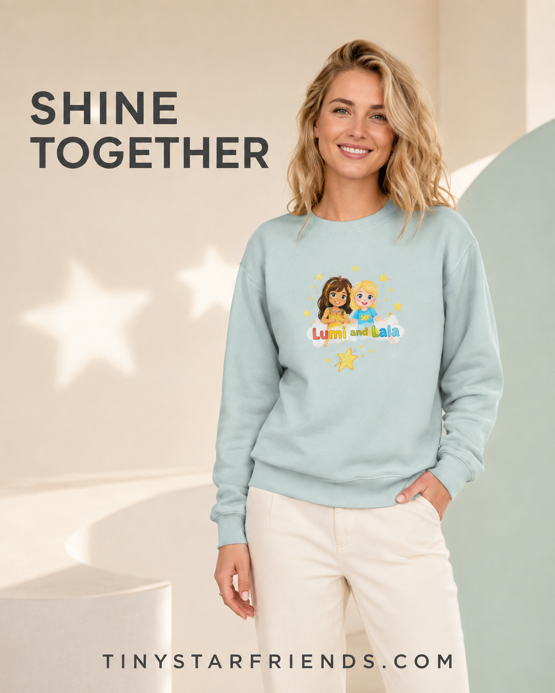 Tiny Star Friends™ Shine Together Premium Unisex Sweatshirt – Lumi & Lala