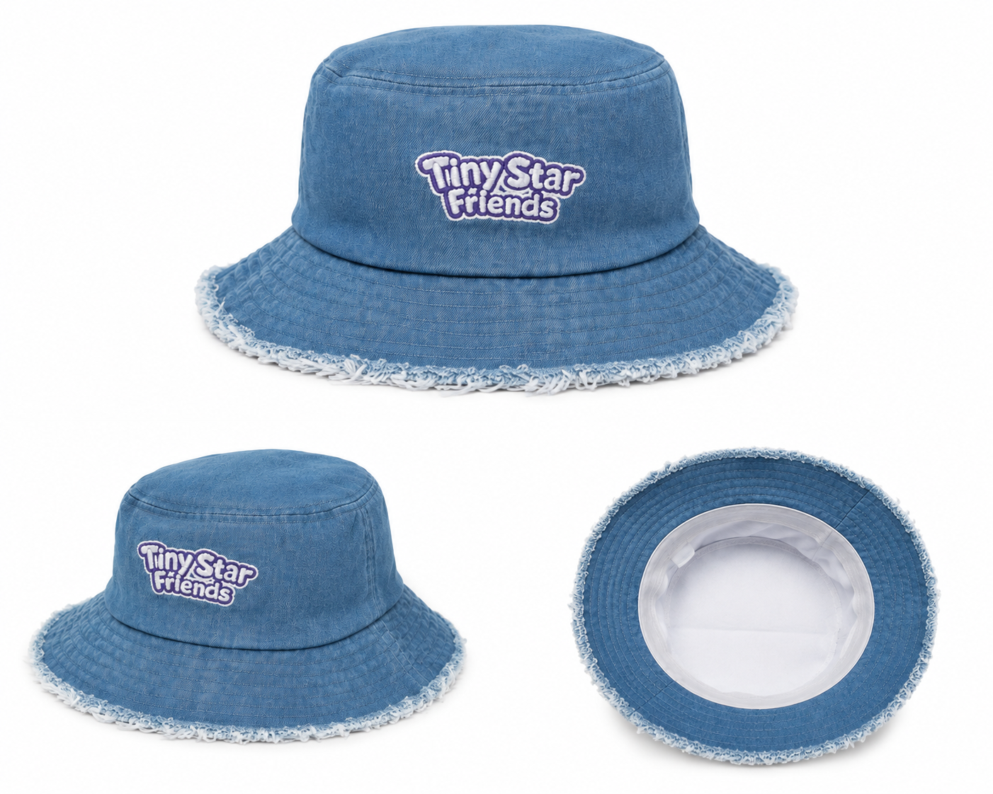 Tiny Star Friends™ Distressed Denim Bucket Hat