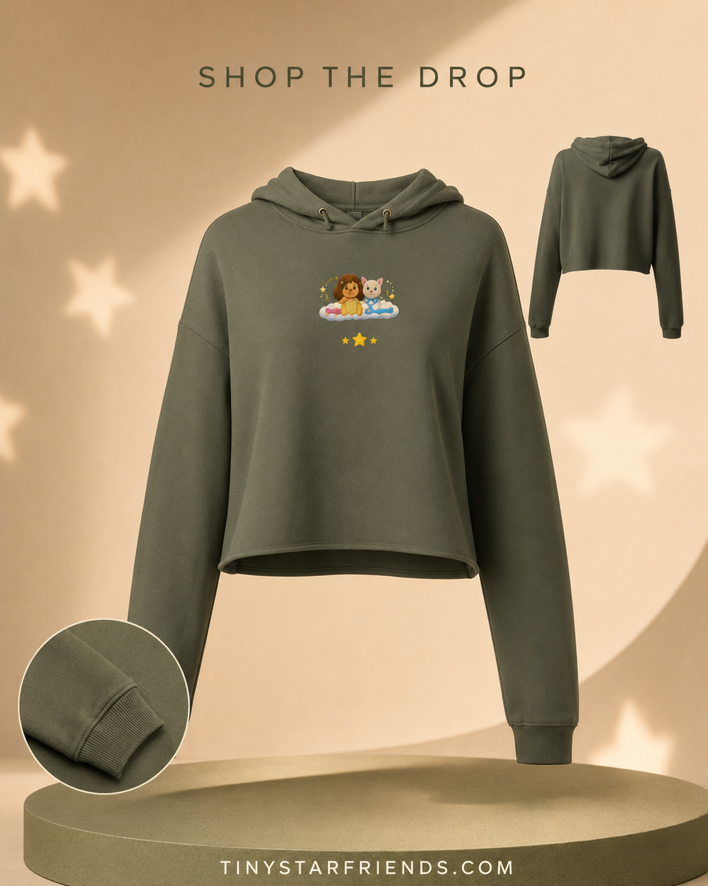 Tiny Star Friends™ Shine Together Women’s Crop Hoodie