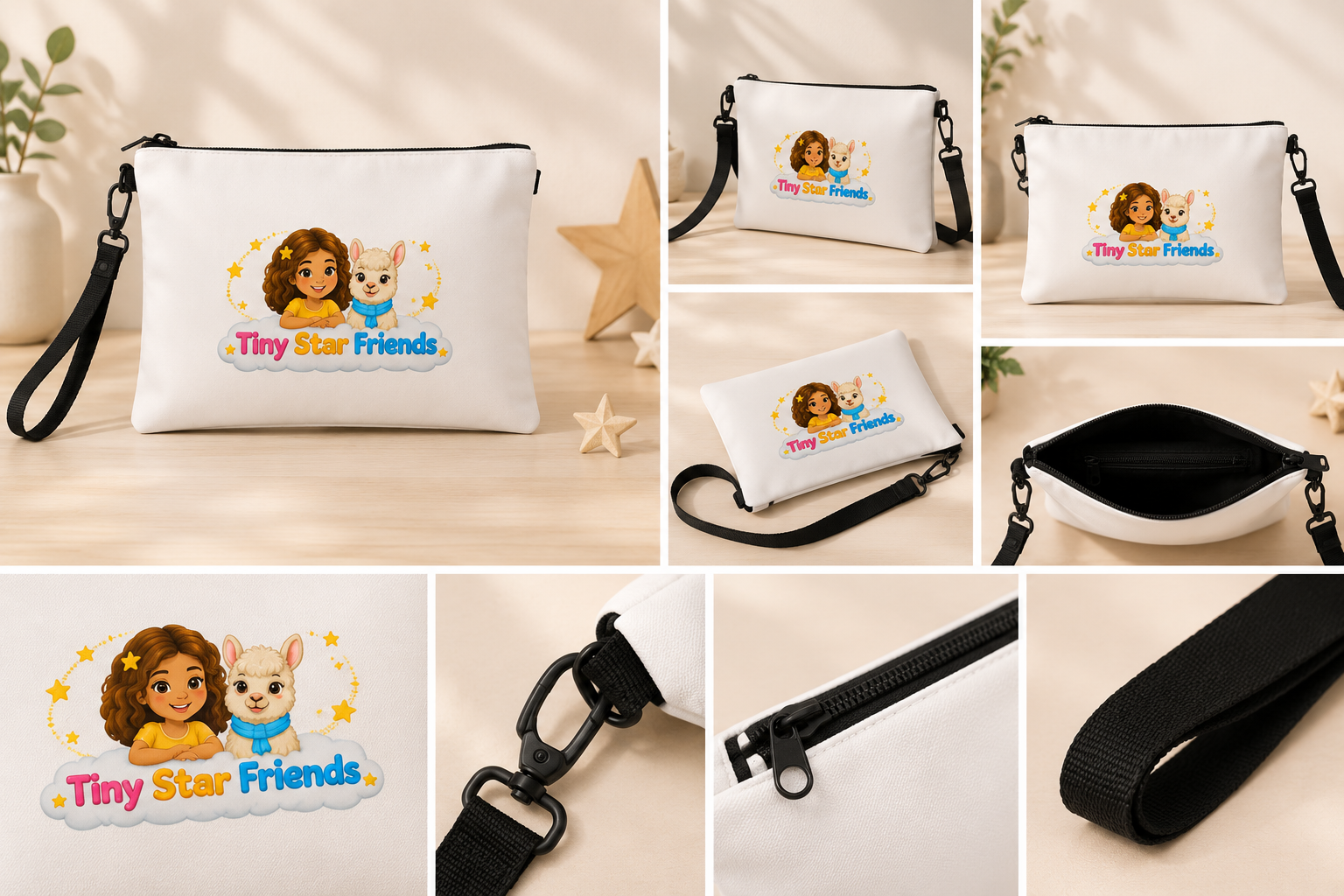 Tiny Star Friends™ Witte Ster Crossbody Tas – Lumi & Lala