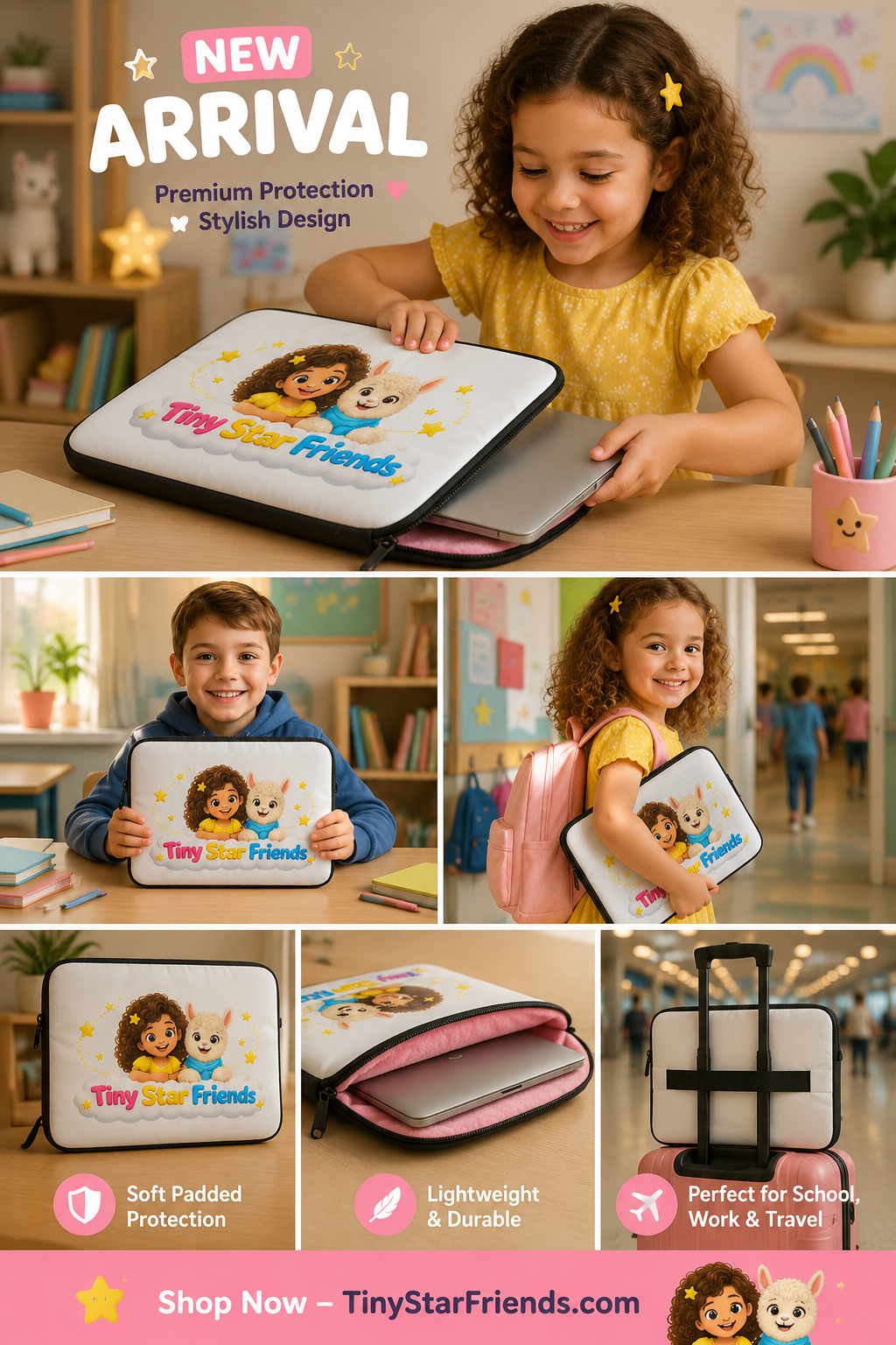 Tiny Star Friends™ Laptop Sleeve | Premium Protective Laptop Case