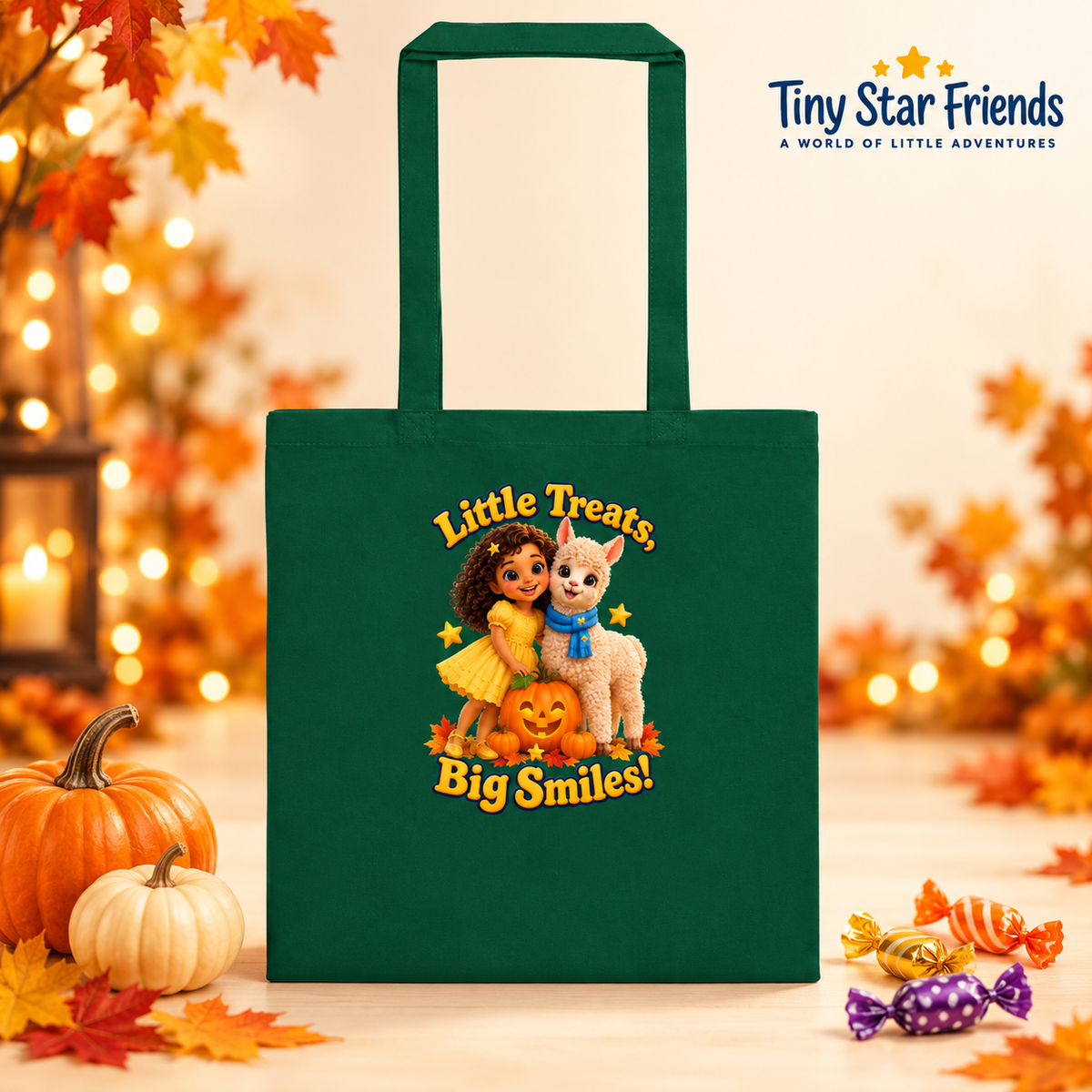 Little Treats, Big Smiles! Halloween Cotton Tote Bag | Tiny Star Friends™