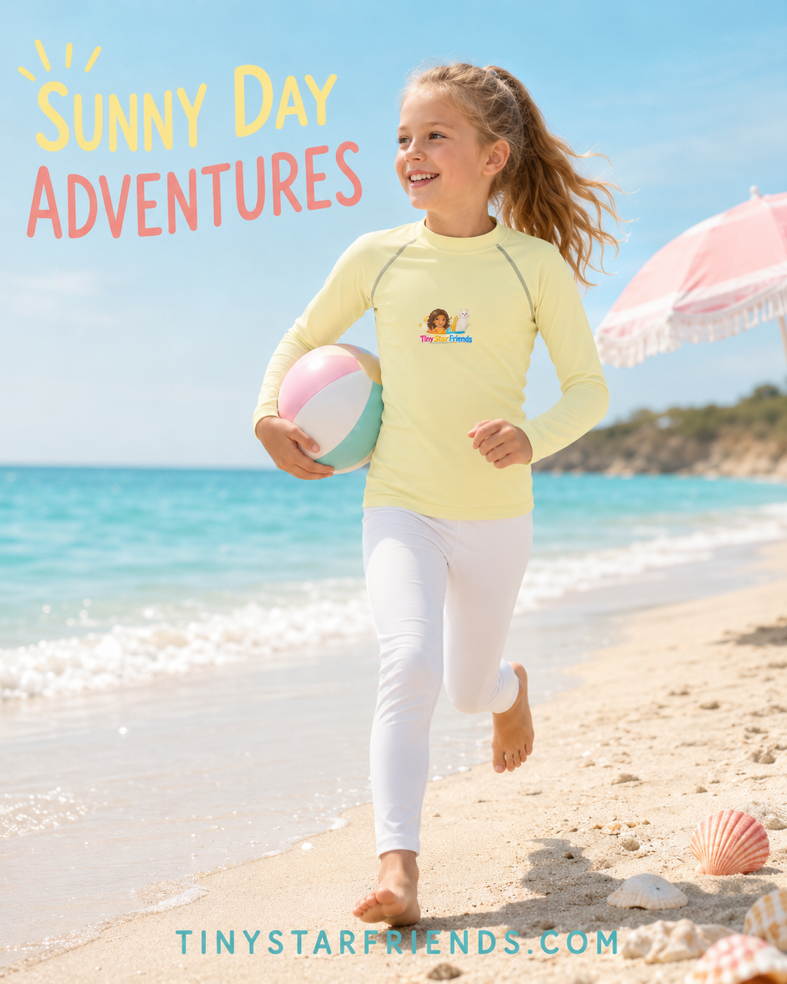 Tiny Star Friends™ Sunshine Adventure Kids Rash Guard – Lumi & Lala