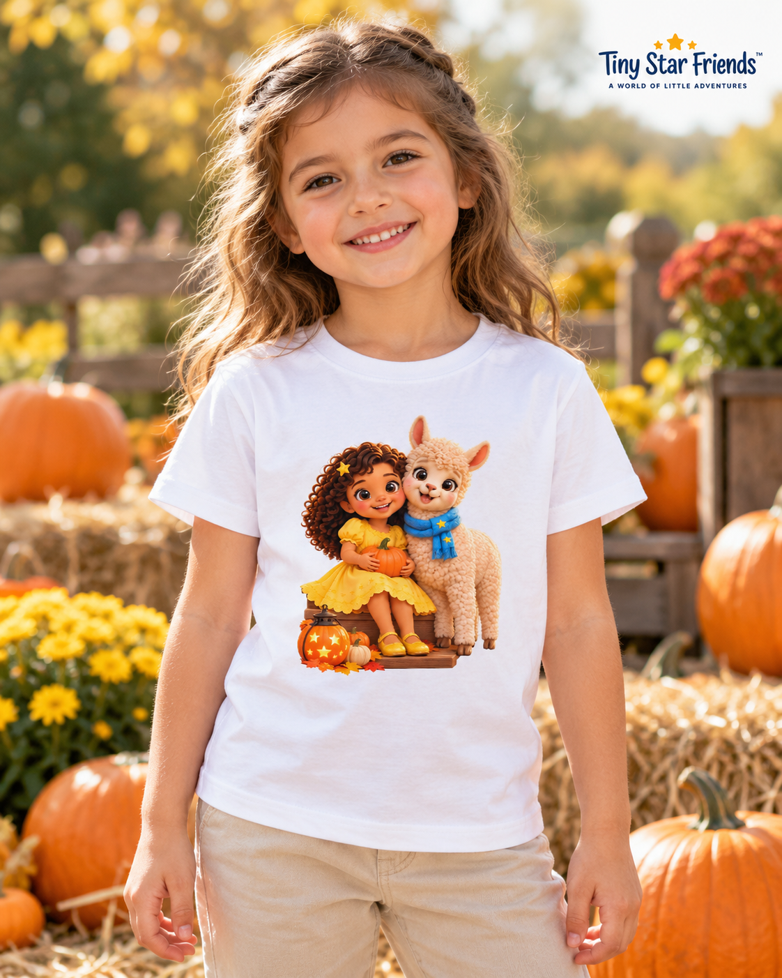 Lumi & Lala Cozy Halloween Kids’ Organic Cotton T-Shirt | Tiny Star Friends™