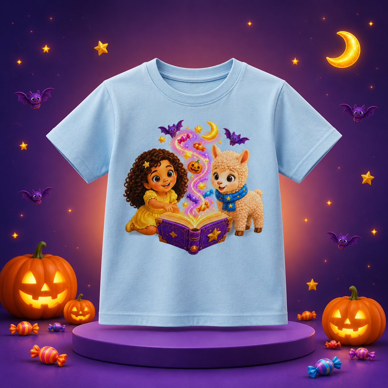 Lumi & Lala Candy Cauldron Toddler Halloween T-Shirt | 2026